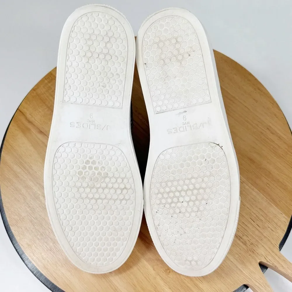 J/Slides Lacee Leather Snake‎ Lace Up Sneakers Dark Grey 9